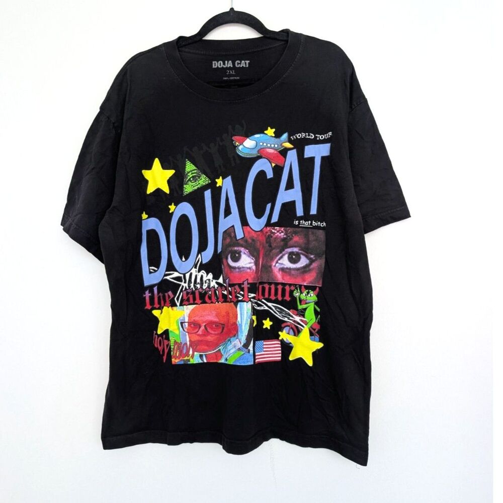 Doja Cat Scarlett Tour USA Graphic Colorful Tee Shirt Sz 2X Unisex Made in USA